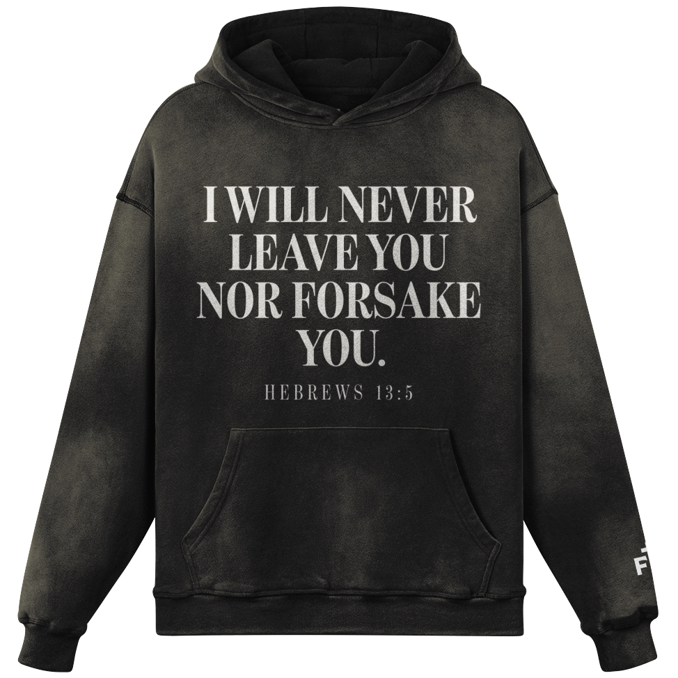 Black hoodie with motivational text on a white background