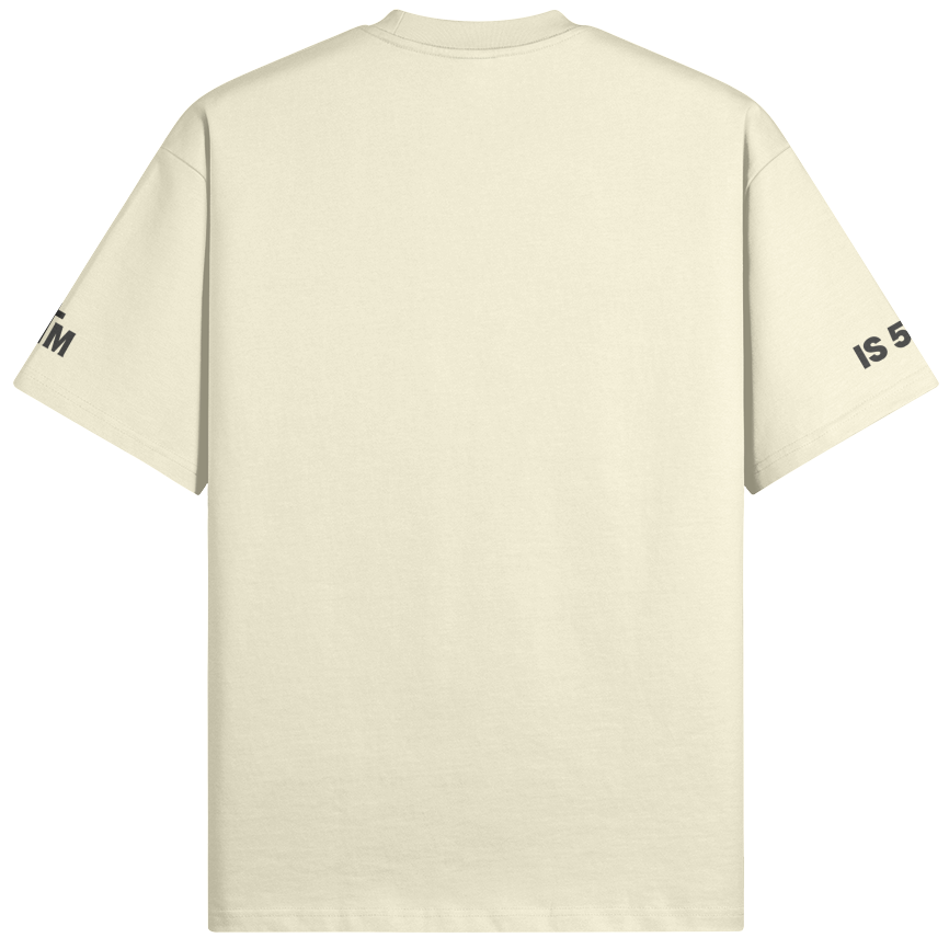 White shirt showing the back of the product.