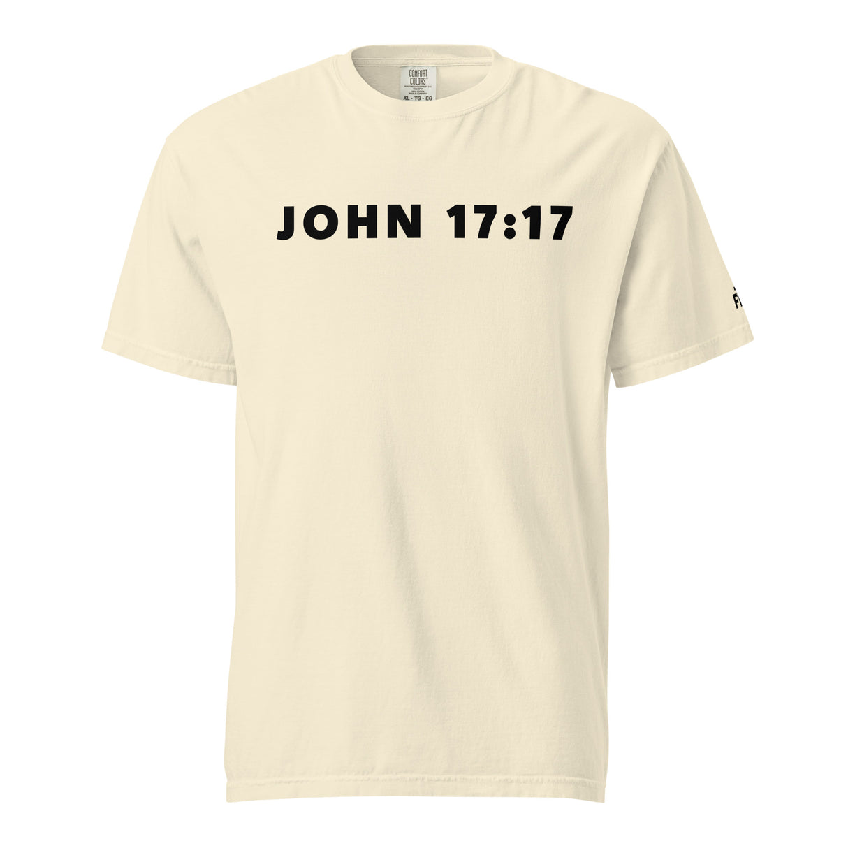 Cream White Sanctified John 17:17 Garment-Dyed Heavyweight Shirt - Alt Image - Front View
