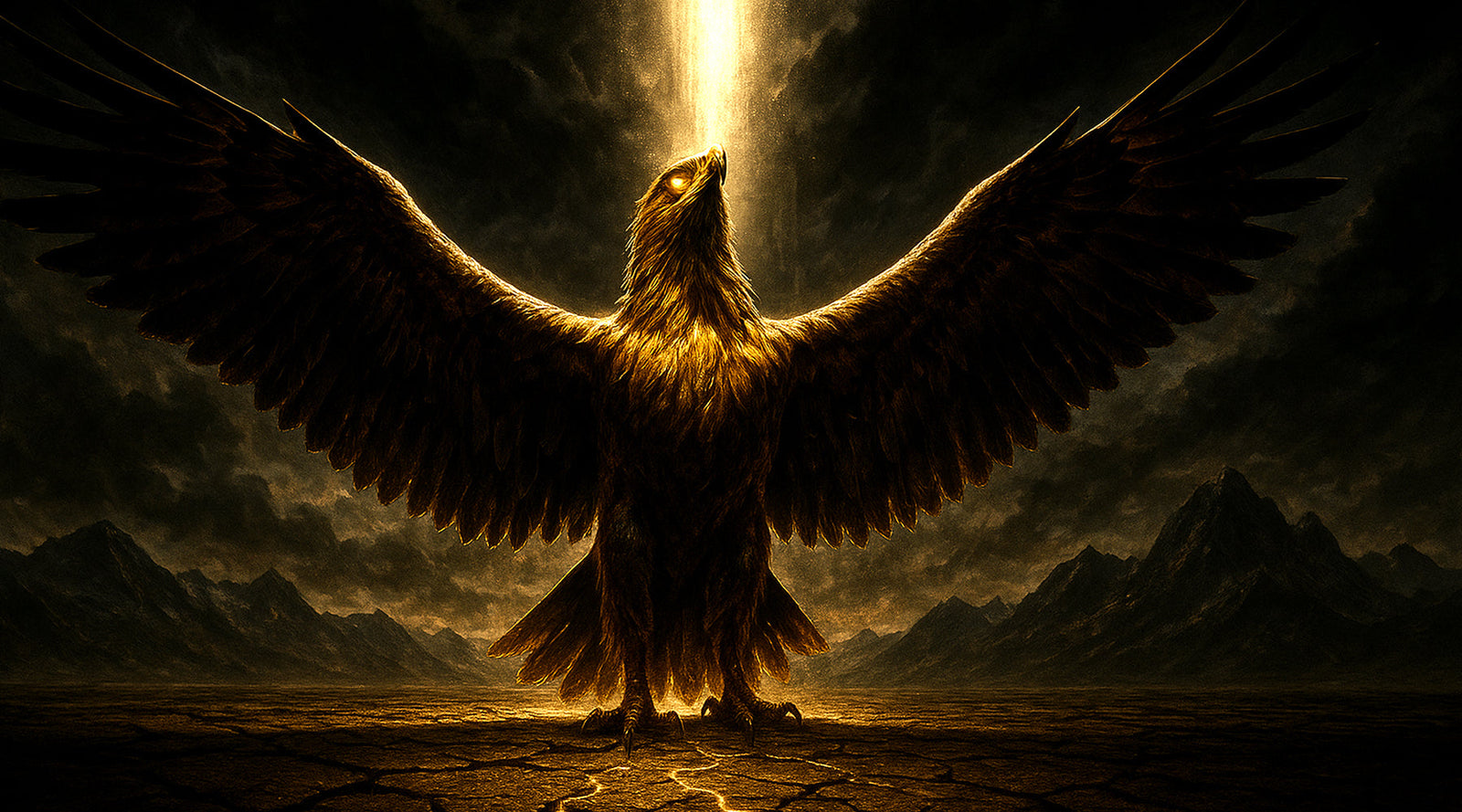 An eagle, renewed in strength and power, soars with the Lord's power. Symbolism of Isaiah 40:31