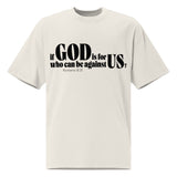 Front view of a faded bone oversized tee featuring black Be Strong & Courageous lettering, Joshua 1:9