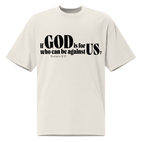 Front view of a faded bone oversized tee featuring black Be Strong & Courageous lettering, Joshua 1:9