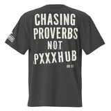 Chasing Proverbs // Not PxxxHub Oversized Tee - Main Image - Back View
