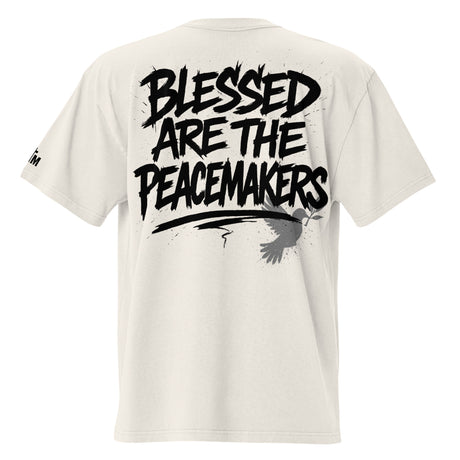 White t-shirt with black text and graphic on the back, displayed on a white background