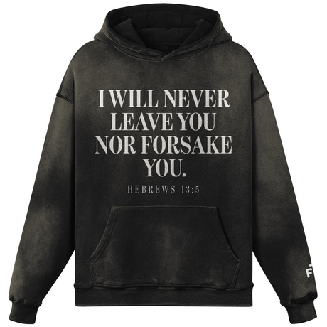 Black hoodie with motivational text on a white background
