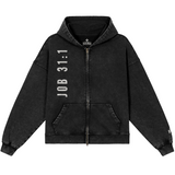 Black hoodie with 'JOB 31:1' text on a white background