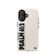Phone case with 'PSALM 61:2' text on a white background