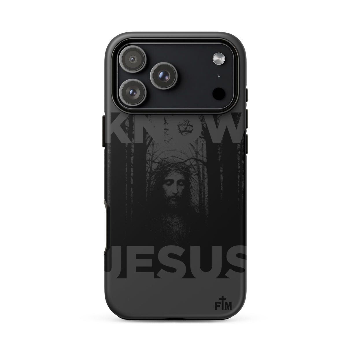 Phone Case with the Image of Jesus Christ intwined in a forest of branches