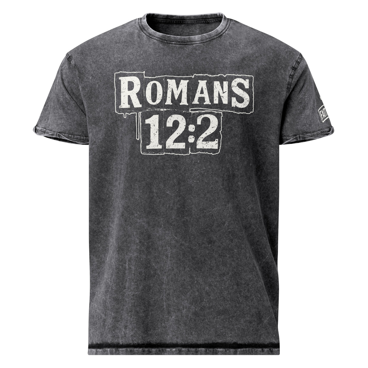Loving Jesus is Punk Rock Romans 12:2 Denim Shirt - Alt Image - Front Print