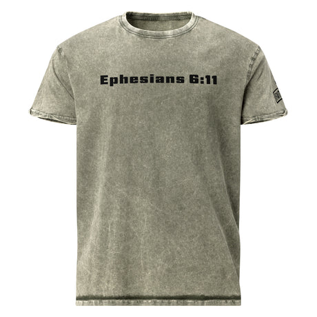 Walk Holy War Ready Ephesians 6:11 Denim Shirt - Front View