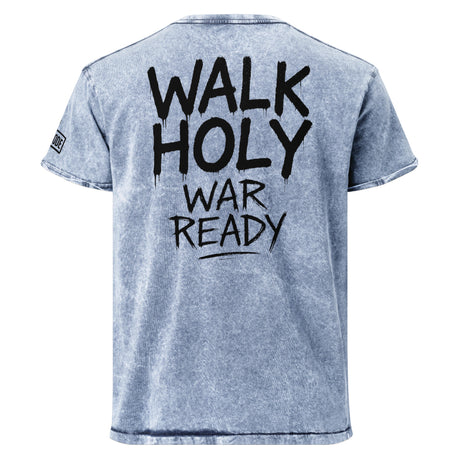 Walk Holy War Ready Ephesians 6:11 Denim Shirt - Denim Blue Option - Back