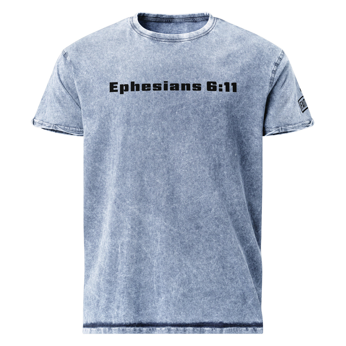 Walk Holy War Ready Ephesians 6:11 Denim Shirt - Denim Blue Option - Front