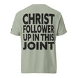 Bay Green Christ Follower Up in This Joint Garment-Dyed Heavyweight Shirt - Main Product Image - Back View