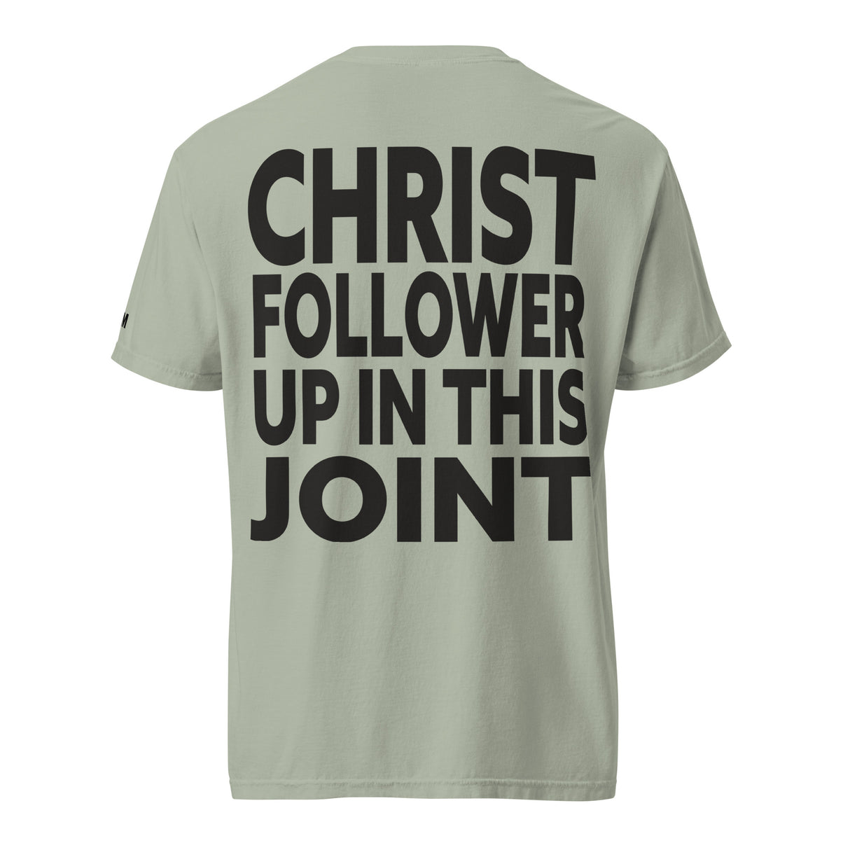 Bay Green Christ Follower Up in This Joint Garment-Dyed Heavyweight Shirt - Main Product Image - Back View
