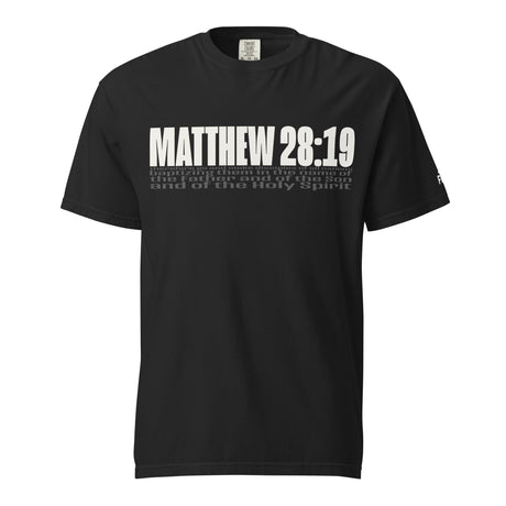 Black Make Disciples Matthew 28:19 Garment-Dyed Heavyweight Shirt - Alt Image - Front View