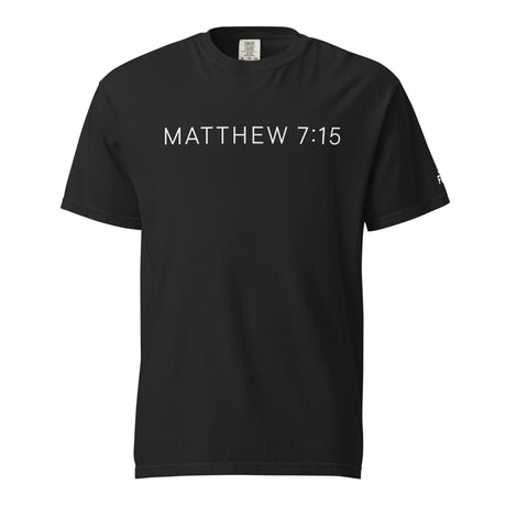 Black Beware of False Prophets Garment-Dyed Heavyweight Shirt - Alt Image - Front View
