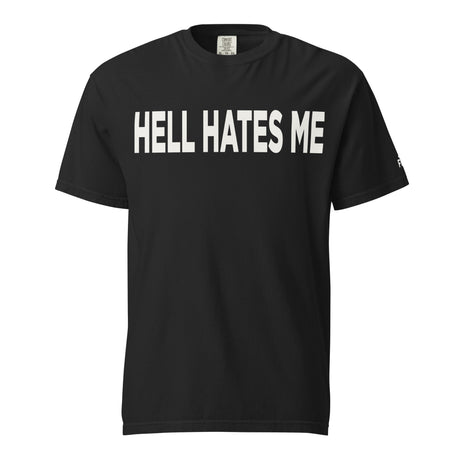 Black Hell Hates Me Garment-Dyed Heavyweight Shirt - Main Product Image - Front View