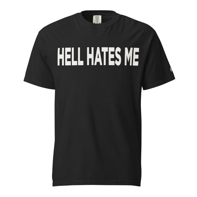 Black Hell Hates Me Garment-Dyed Heavyweight Shirt - Main Product Image - Front View