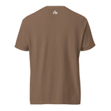 Small Faith Mode "FM" logo printed on the upper back neck of the shirt in light colored ink. 
