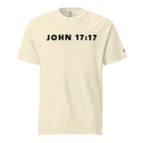 Cream White Sanctified John 17:17 Garment-Dyed Heavyweight Shirt - Alt Image - Front View