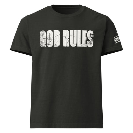 God Rules // Not The World Limited Edition Garment-Dyed Oversized Tee - Alt View - Front