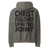 Christ Follower Up in This Joint Oversized Heavyweight Hoodie - Main Product Image - Back View