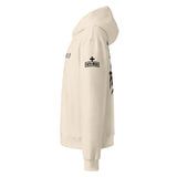 Blessed Are The Peacemakers Oversized Heavyweight Hoodie - Alt Image - Side View with Logo