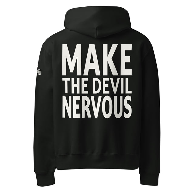 Make The Devil Nervous Oversized Heavyweight Hoodie - Main Product Image - Back View