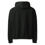 Black hoodie shown from the back on a white background