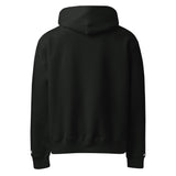 Black hoodie shown from the back on a white background