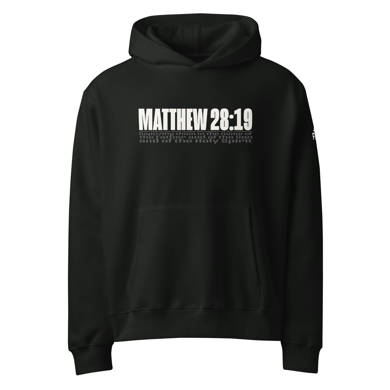 Make Disciples Matthew 28:19 Oversized Heavyweight Black Hoodie - Alt Image - Front View