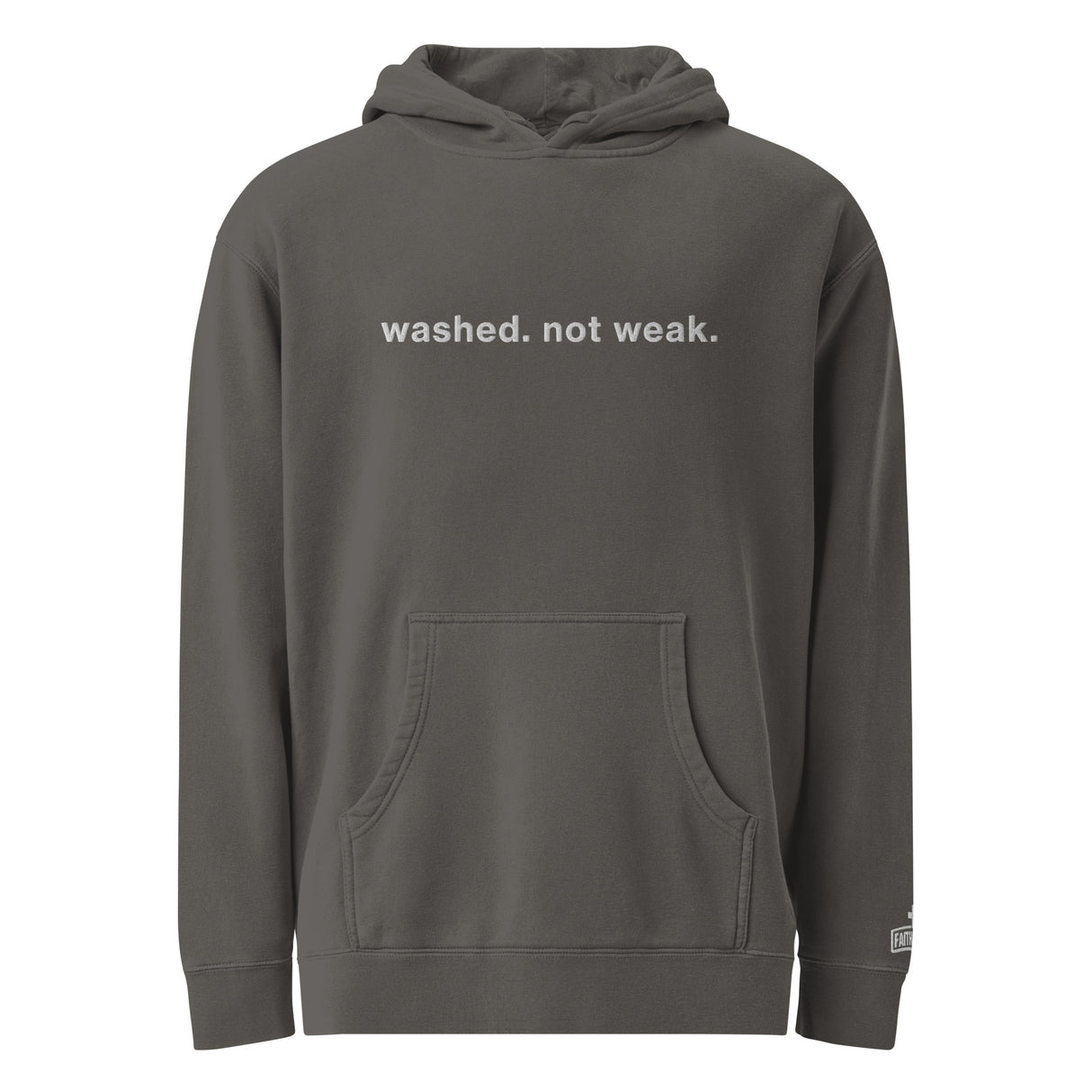 Washed Not Weak Pigment-Dyed Embroidered Hoodie Main Image