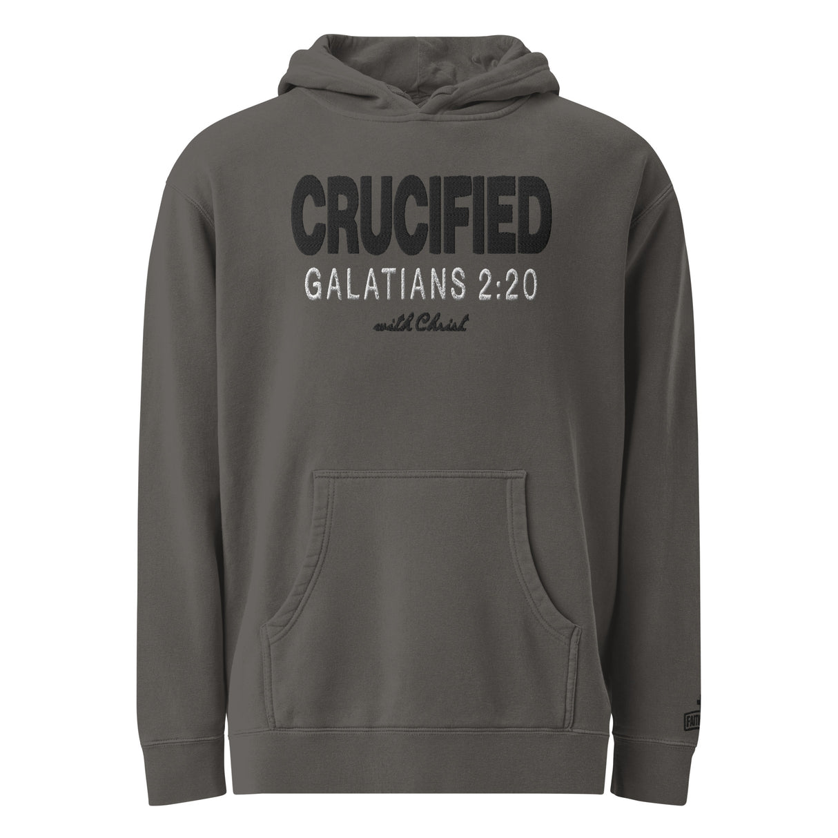 Crucified With Christ Pigment-Dyed Embroidered Hoodie - Main Product Image - Front View