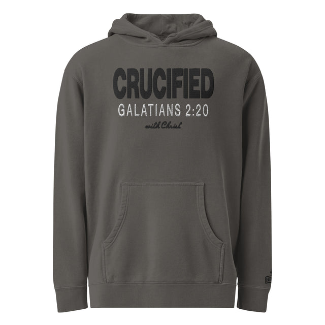 Crucified With Christ Pigment-Dyed Embroidered Hoodie - Main Product Image - Front View