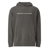 Vintage Black Washed Not Weak Pigment-Dyed Embroidered Hoodie - Main Product Image - Front View