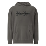 Vintage Black Holy Rebel Pigment-Dyed Embroidered Hoodie - Main Product Image - Front View