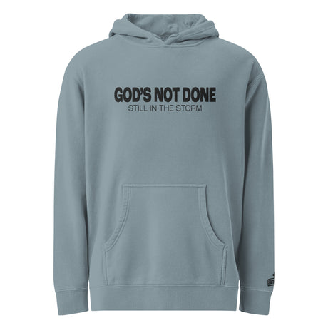 God's Not Done Pigment-Dyed Embroidered Hoodie - Main Product Image - Front View