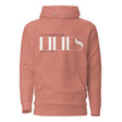 Mauve Hoodie with "Consider The Lilies, Matthew 6:28" printed in cream white and burgundy
