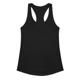 Back of a black racerback tank top for women