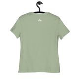 Faith Mode Logo printed in Cream White on a Sage Women's T-Shirt